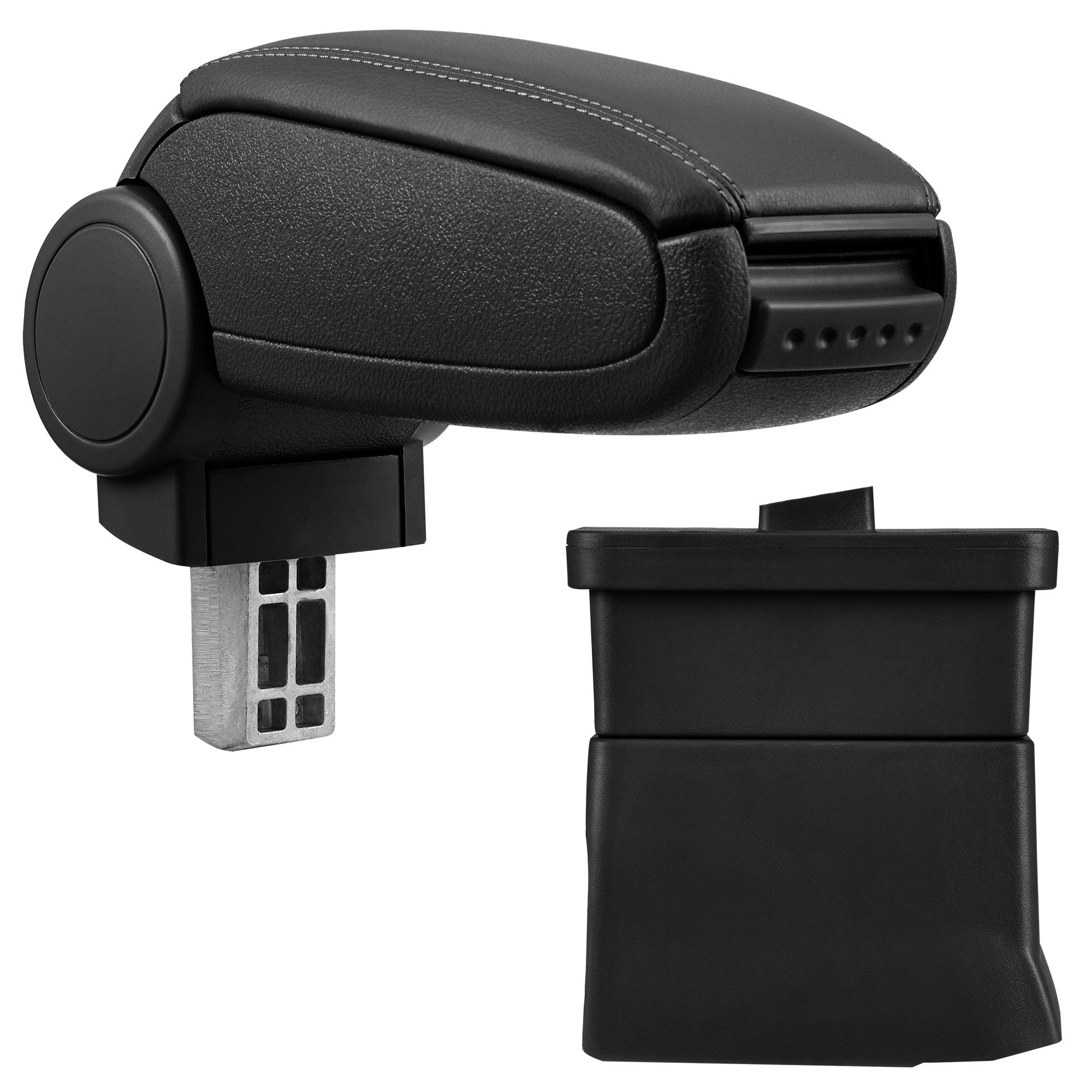 [pro.tec] Bracciolo centrale - Poggiabraccio con vano portaoggetti - imbottito - in similpelle - nero - Ford Ka