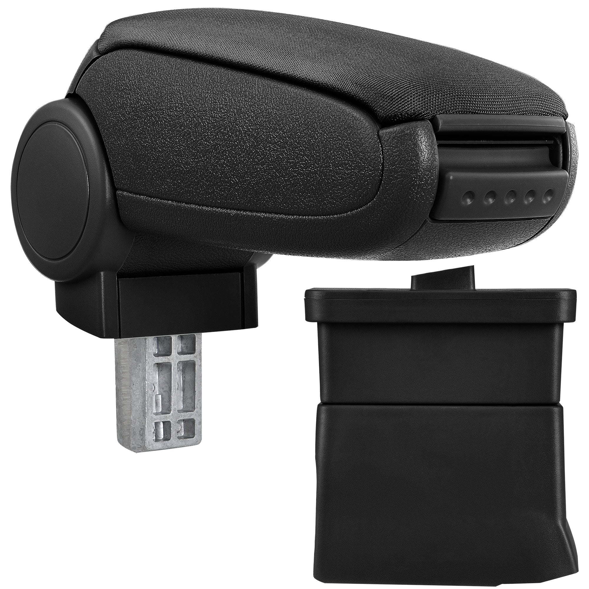 [pro.tec] Bracciolo centrale - Poggiabraccio con vano portaoggetti - imbottito - in tessuto - nero - Ford Ka