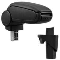 [pro.tec] Bracciolo centrale - Poggiabraccio con vano portaoggetti - imbottito - in similpelle - nero - Opel Agila A /