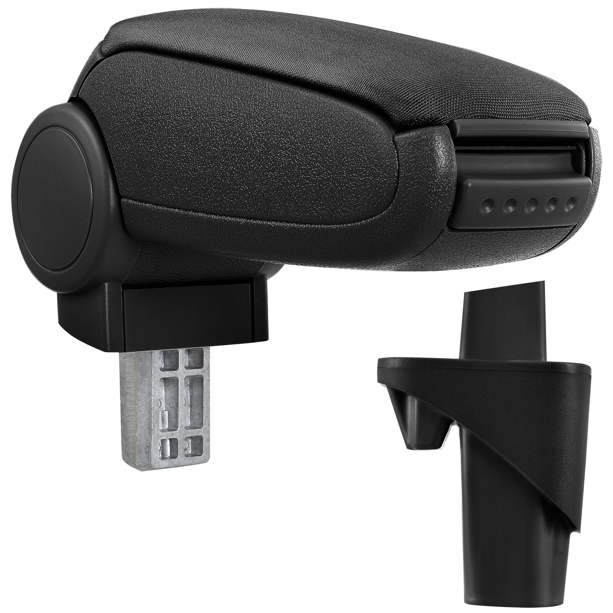 [pro.tec] Bracciolo centrale - Poggiabraccio con vano portaoggetti - imbottito - in tessuto - nero - Opel Agila A /