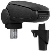 [pro.tec] Bracciolo centrale - Poggiabraccio con vano portaoggetti - imbottito - in tessuto - nero - Opel Agila A /