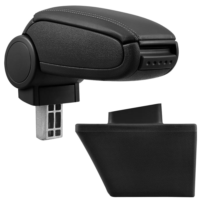 [pro.tec] Bracciolo centrale - Poggiabraccio con vano portaoggetti - imbottito - in similpelle - nero - Opel Meriva A