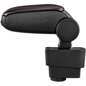 [pro.tec] Bracciolo centrale - Poggiabraccio con vano portaoggetti - imbottito - in similpelle - nero con cucitura rossa