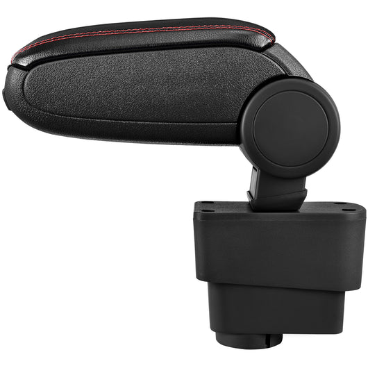 [pro.tec] Bracciolo centrale - Poggiabraccio con vano portaoggetti - imbottito - in similpelle - nero con cucitura rossa