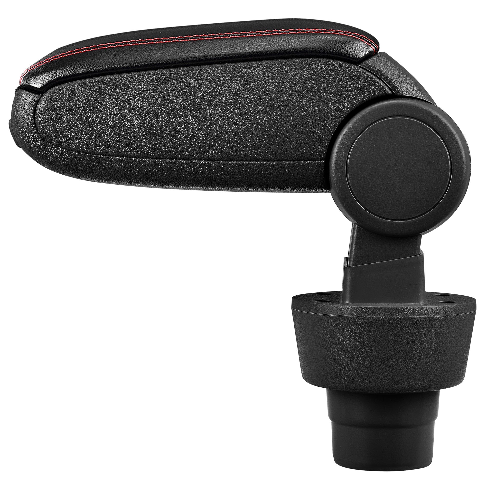 [pro.tec] Bracciolo centrale - Poggiabraccio con vano portaoggetti - imbottito - in similpelle - nero con cucitura rossa