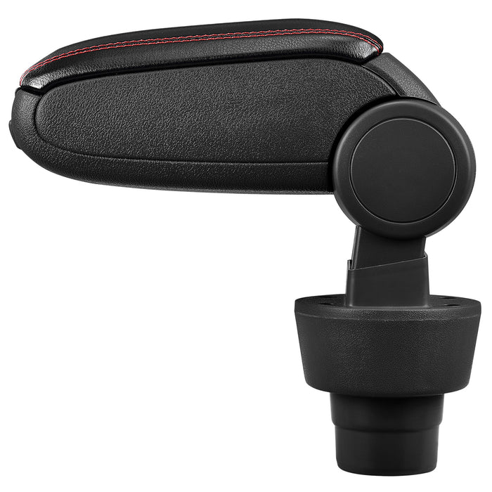 [pro.tec] Bracciolo centrale - Poggiabraccio con vano portaoggetti - imbottito - in similpelle - nero con cucitura rossa