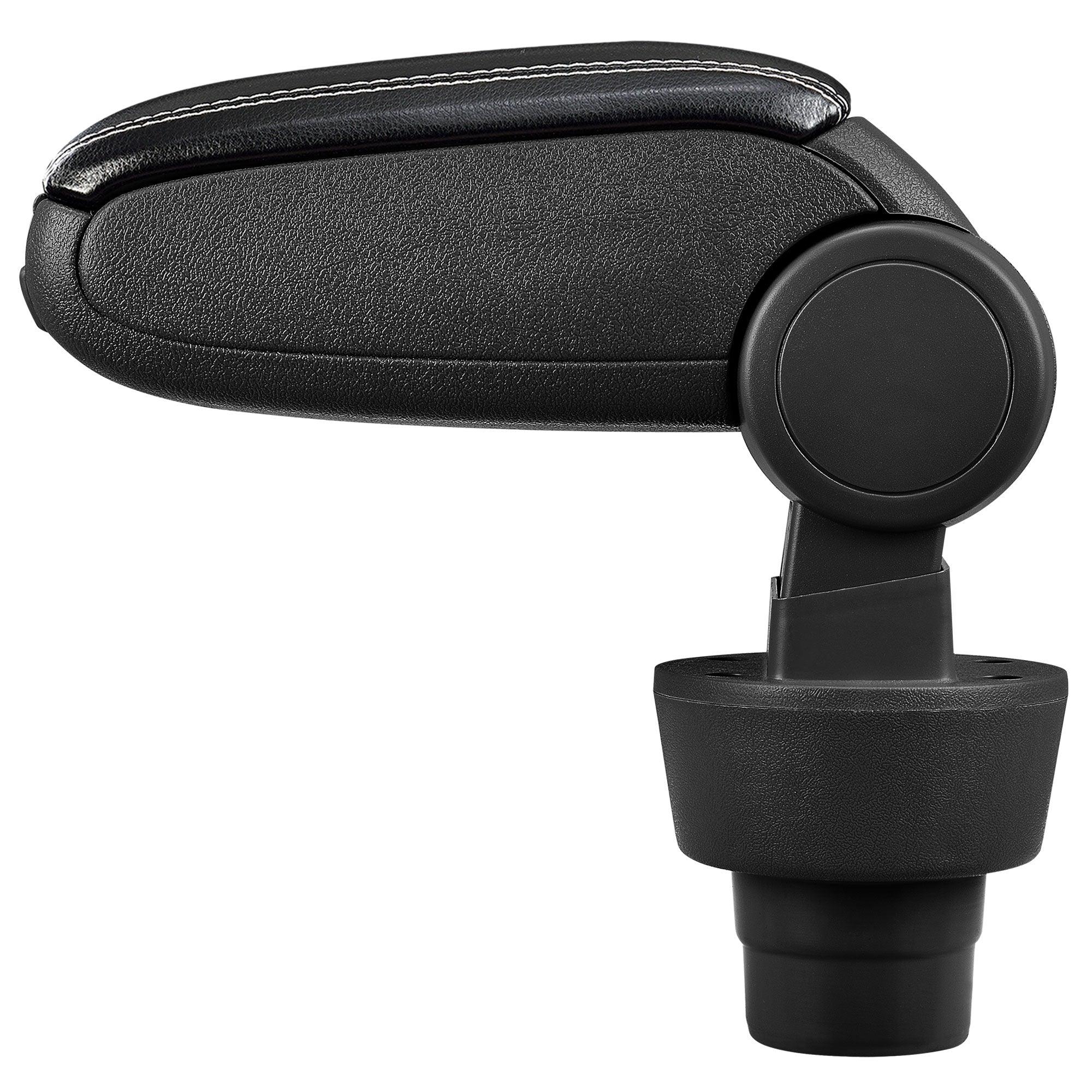 Bracciolo centrale per BMW Mini (Generazione 1) con scomparto imbottito in pelle sintetica nera con cuciture bianche 03_0000391