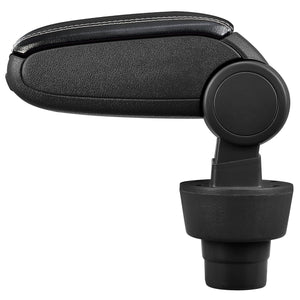 Bracciolo centrale per BMW Mini (Generazione 1) con scomparto imbottito in pelle sintetica nera con cuciture bianche 03_0000391