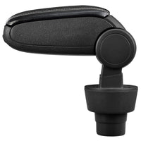 [pro.tec] Bracciolo centrale - Poggiabraccio con vano portaoggetti - imbottito - in similpelle - nero con cucitura