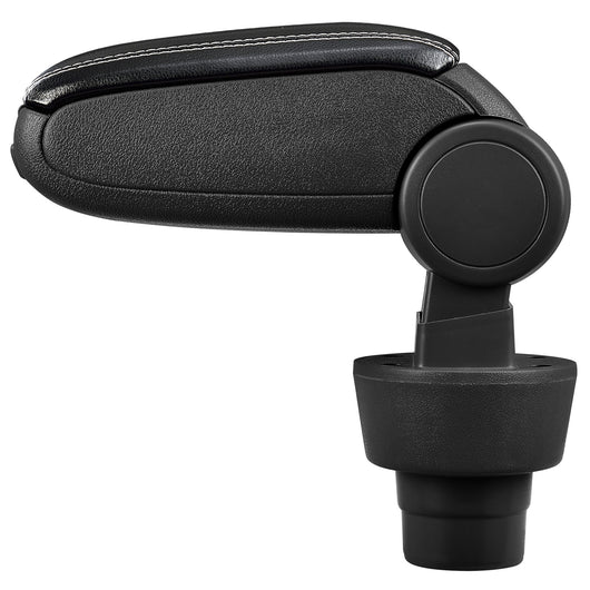 [pro.tec] Bracciolo centrale - Poggiabraccio con vano portaoggetti - imbottito - in similpelle - nero con cucitura