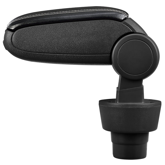 [pro.tec] Bracciolo centrale - Poggiabraccio con vano portaoggetti - imbottito - in similpelle - nero con cucitura