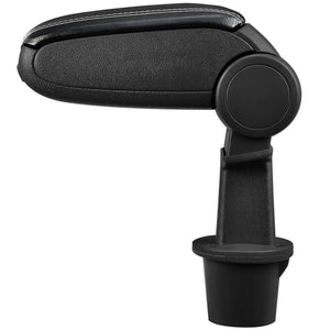 [pro.tec] Bracciolo centrale - Poggiabraccio con vano portaoggetti - imbottito - in similpelle - nero con cucitura