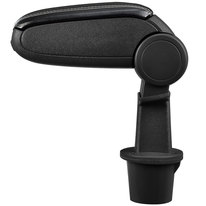 [pro.tec] Bracciolo centrale - Poggiabraccio con vano portaoggetti - imbottito - in similpelle - nero con cucitura