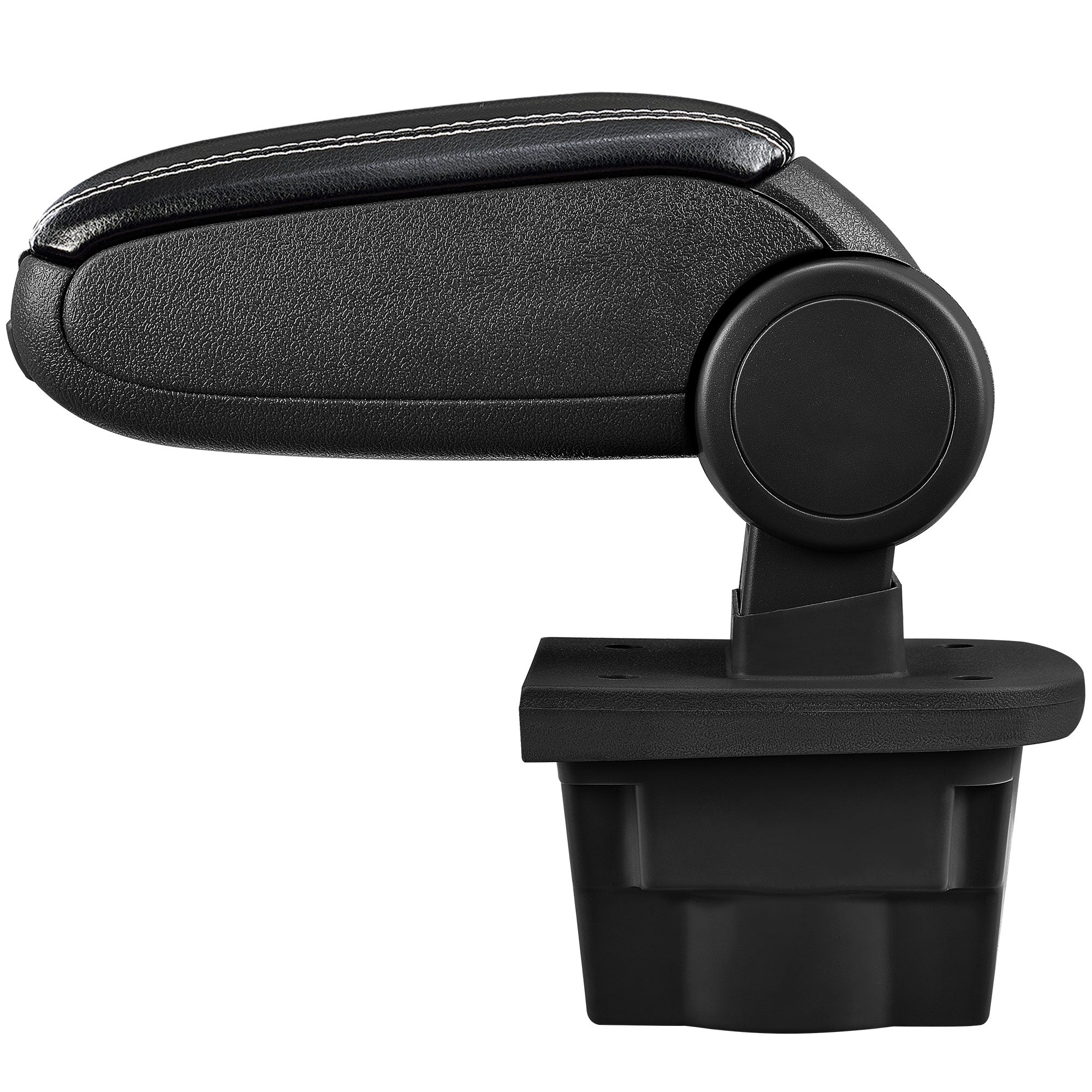 [pro.tec] Bracciolo centrale - Poggiabraccio con vano portaoggetti - imbottito - in similpelle - nero con cucitura