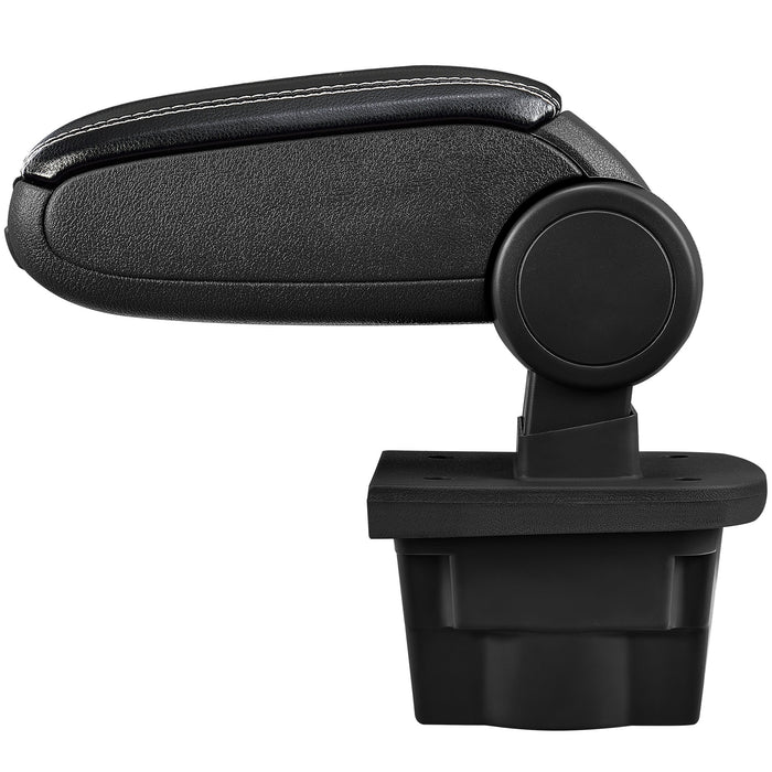 [pro.tec] Bracciolo centrale - Poggiabraccio con vano portaoggetti - imbottito - in similpelle - nero con cucitura