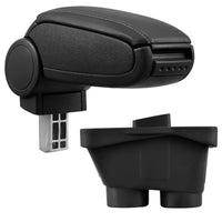 Poggiabraccio con vano portaoggetti per Peugeot 208 - Similpelle - nero [pro.tec]