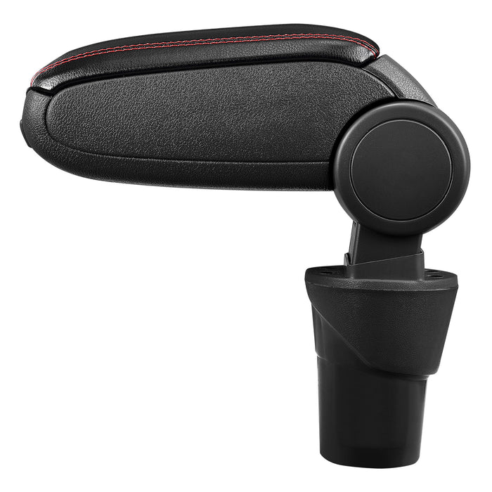 [pro.tec] Bracciolo centrale - Poggiabraccio con vano portaoggetti - imbottito - in similpelle - nero con cucitura rossa