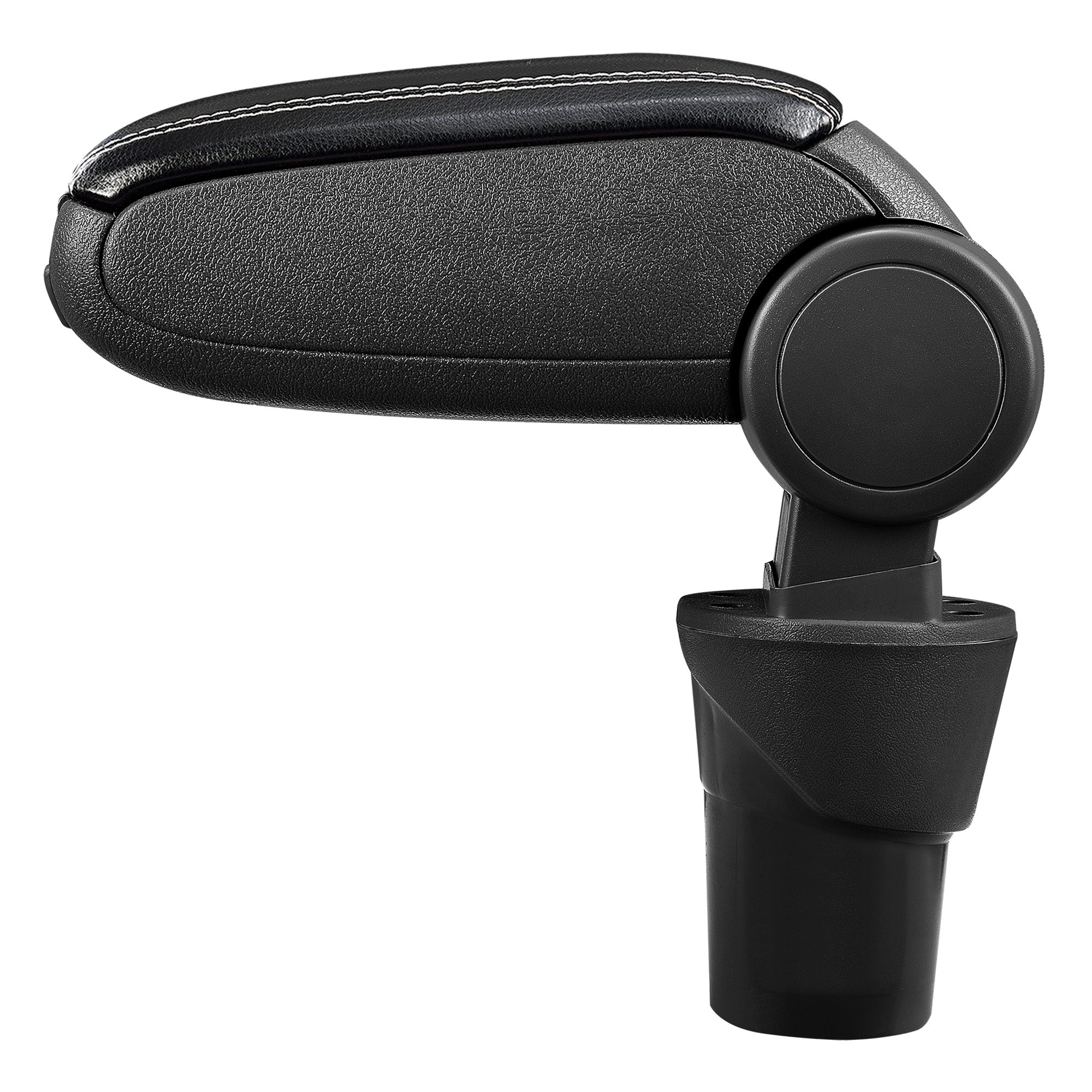 [pro.tec] Bracciolo centrale - Poggiabraccio con vano portaoggetti - imbottito - in similpelle - nero con cucitura