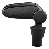 [pro.tec] Bracciolo centrale - Poggiabraccio con vano portaoggetti - imbottito - in similpelle - nero con cucitura