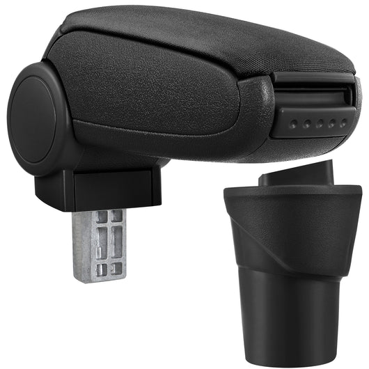 [pro.tec] Bracciolo centrale - Poggiabraccio con vano portaoggetti - imbottito - in tessuto - nero - Nissan Micra K13