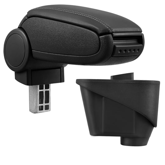 [pro.tec] Bracciolo centrale - Poggiabraccio con vano portaoggetti - imbottito - in similpelle - nero - Citroën DS3