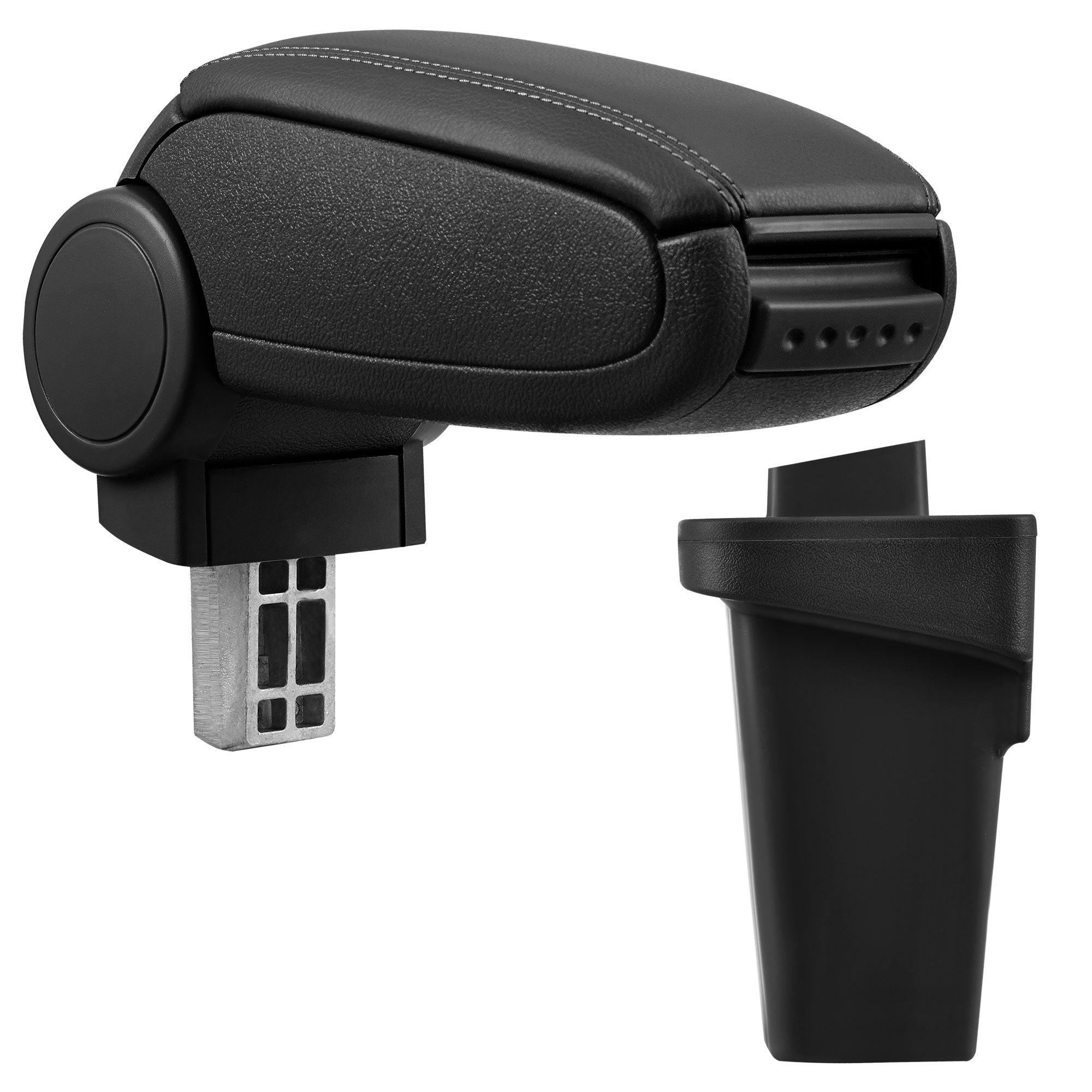 [pro.tec] Bracciolo centrale - Poggiabraccio con vano portaoggetti - imbottito - in similpelle - nero - Ford Focus 3.