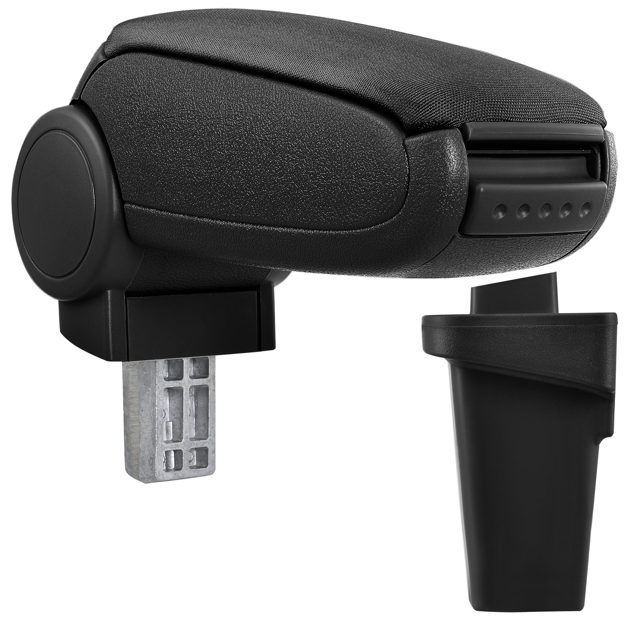 [pro.tec] Bracciolo centrale - Poggiabraccio con vano portaoggetti - imbottito - in tessuto - nero - Ford Focus 3.