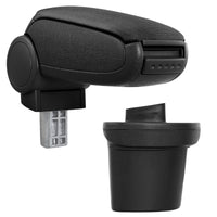 [pro.tec] Bracciolo centrale - Poggiabraccio con vano portaoggetti - imbottito - in tessuto - nero - Nissan Juke