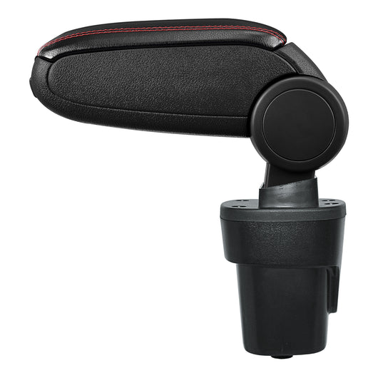 [pro.tec] Bracciolo centrale - Poggiabraccio con vano portaoggetti - imbottito - in similpelle - nero con cucitura rossa