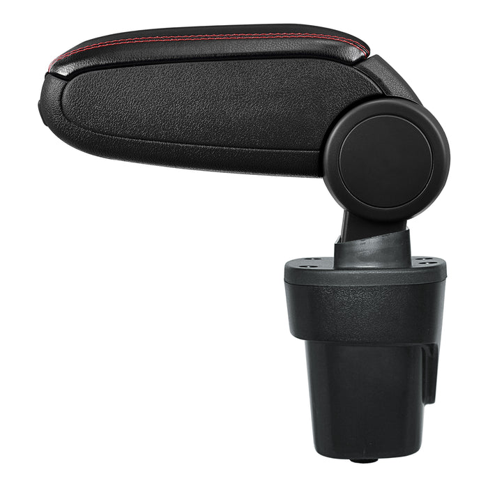 [pro.tec] Bracciolo centrale - Poggiabraccio con vano portaoggetti - imbottito - in similpelle - nero con cucitura rossa