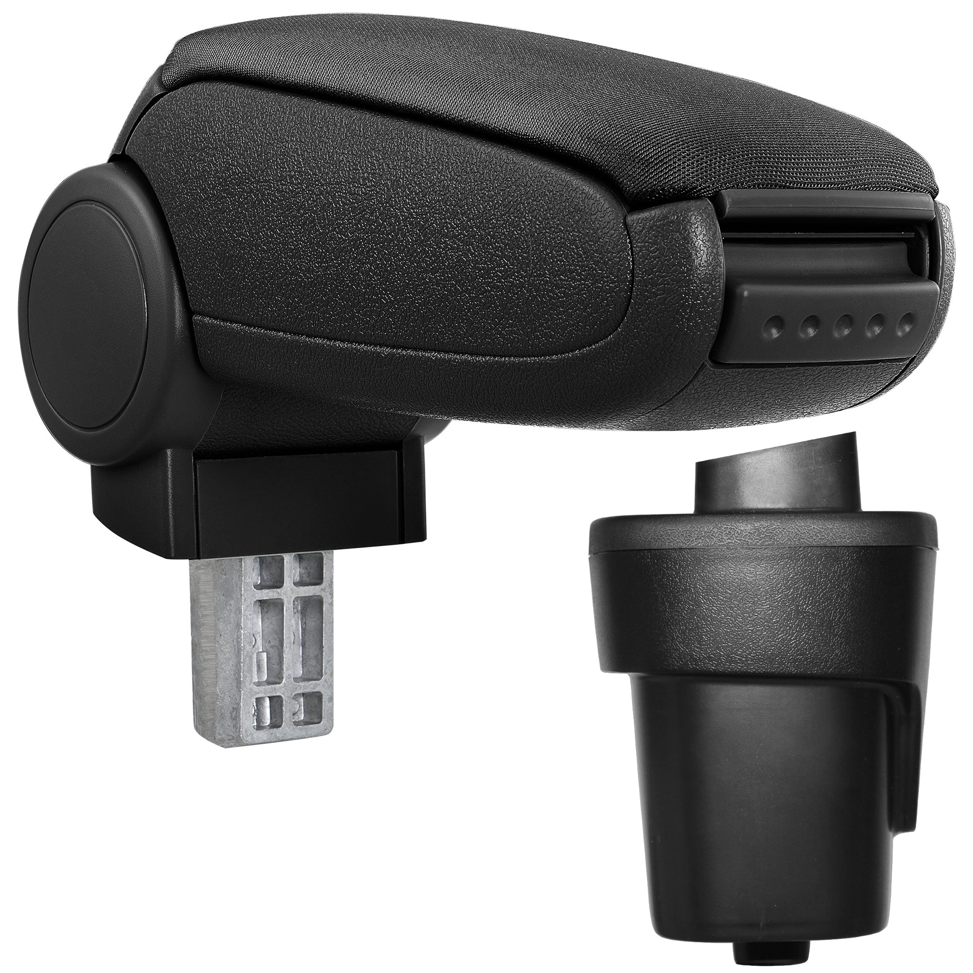 [pro.tec] Bracciolo centrale - Poggiabraccio con vano portaoggetti - imbottito - in tessuto - nero - Opel Karl