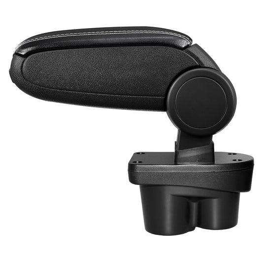 [pro.tec] Bracciolo centrale - Poggiabraccio con vano portaoggetti - imbottito - in similpelle - nero con cucitura