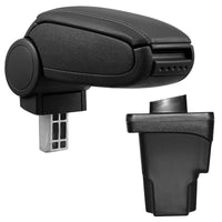 [pro.tec] Bracciolo centrale - Poggiabraccio con vano portaoggetti - imbottito - in similpelle - nero - Seat Leon III