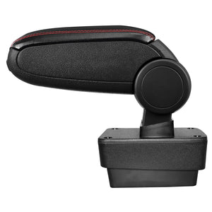 [pro.tec] Bracciolo centrale - Poggiabraccio con vano portaoggetti - imbottito - in similpelle - nero con cucitura rossa