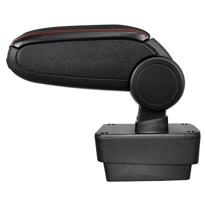 [pro.tec] Bracciolo centrale - Poggiabraccio con vano portaoggetti - imbottito - in similpelle - nero con cucitura rossa