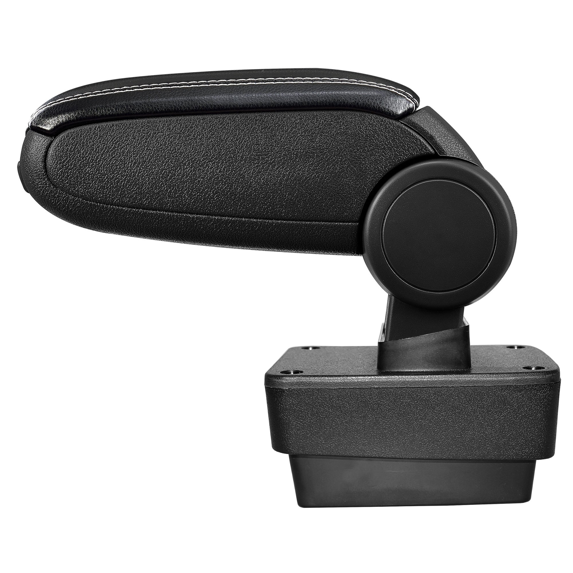 [pro.tec] Bracciolo centrale - Poggiabraccio con vano portaoggetti - imbottito - in similpelle - nero con cucitura