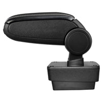 [pro.tec] Bracciolo centrale - Poggiabraccio con vano portaoggetti - imbottito - in similpelle - nero con cucitura