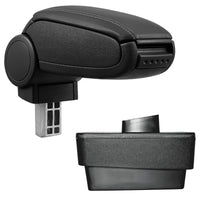 [pro.tec] Bracciolo centrale - Poggiabraccio con vano portaoggetti - imbottito - in similpelle - nero - Škoda Fabia III