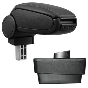 [pro.tec] Bracciolo centrale - Poggiabraccio con vano portaoggetti - imbottito - in similpelle - nero - Škoda Fabia III