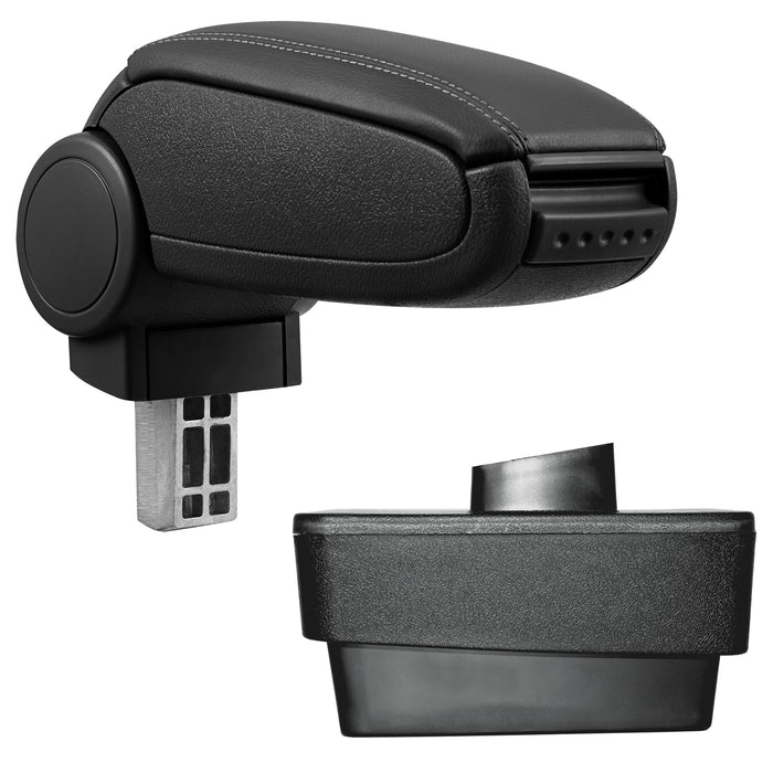 [pro.tec] Bracciolo centrale - Poggiabraccio con vano portaoggetti - imbottito - in similpelle - nero - Škoda Fabia III