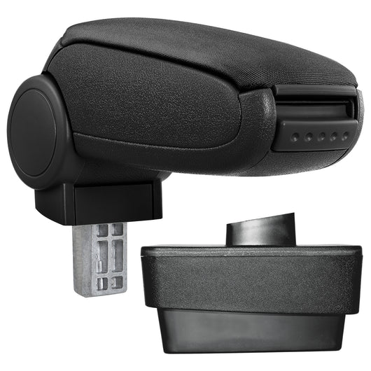 [pro.tec] Bracciolo centrale - Poggiabraccio con vano portaoggetti - imbottito - in tessuto - nero - Škoda Fabia III