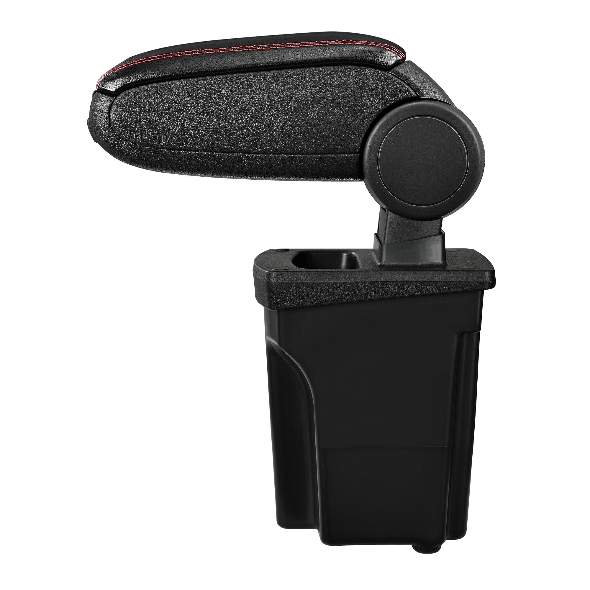 [pro.tec] Bracciolo centrale - Poggiabraccio con vano portaoggetti - imbottito - in similpelle - nero con cucitura rossa