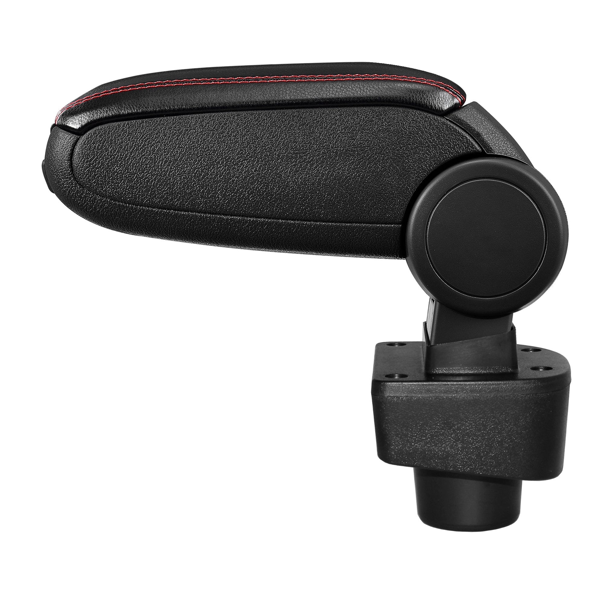 [pro.tec] Bracciolo centrale - Poggiabraccio con vano portaoggetti - imbottito - in similpelle - nero con cucitura rossa