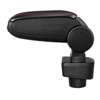 [pro.tec] Bracciolo centrale - Poggiabraccio con vano portaoggetti - imbottito - in similpelle - nero con cucitura rossa