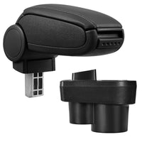 [pro.tec] Bracciolo centrale - Poggiabraccio con vano portaoggetti - imbottito - in similpelle - nero - Škoda Rapid