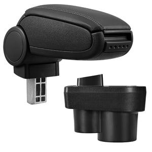 [pro.tec] Bracciolo centrale - Poggiabraccio con vano portaoggetti - imbottito - in similpelle - nero - Škoda Rapid