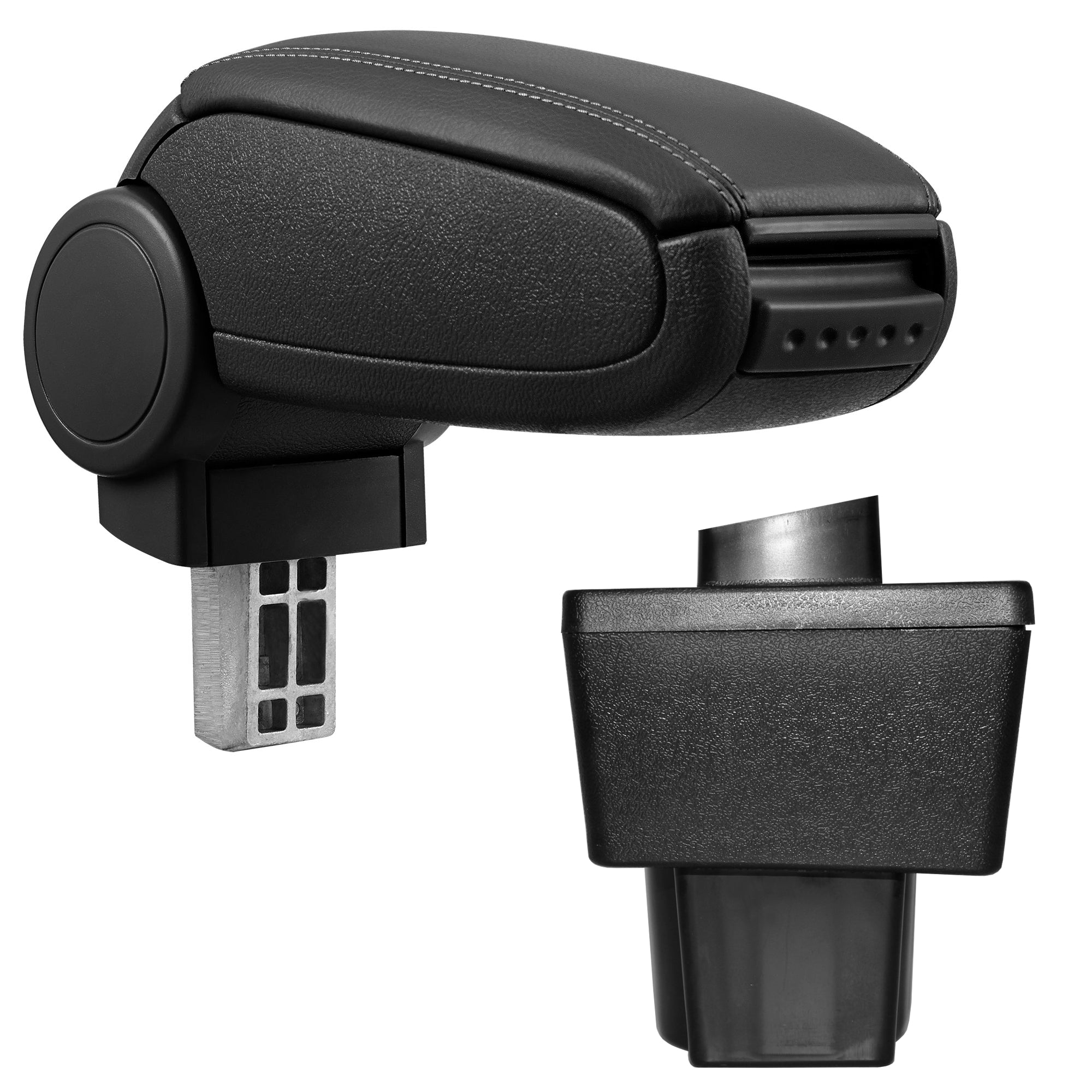 [pro.tec] Bracciolo centrale - Poggiabraccio con vano portaoggetti - imbottito - in similpelle - nero - Skoda Yeti