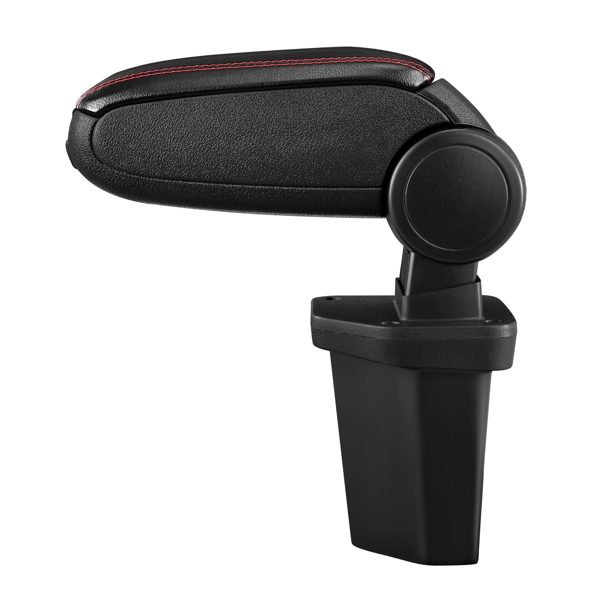 [pro.tec] Bracciolo centrale - Poggiabraccio con vano portaoggetti - imbottito - in similpelle - nero con cucitura rossa