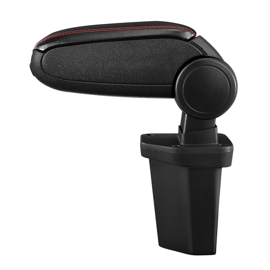 [pro.tec] Bracciolo centrale - Poggiabraccio con vano portaoggetti - imbottito - in similpelle - nero con cucitura rossa