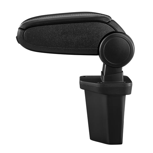 [pro.tec] Bracciolo centrale - Poggiabraccio con vano portaoggetti - imbottito - in similpelle - nero con cucitura